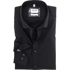 OLYMP Level 5 body fit overhemd, twill, zwart