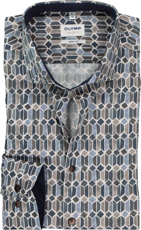 OLYMP - Multicolor Fantasie - Overhemd - 100% Katoen - Kent Kraag