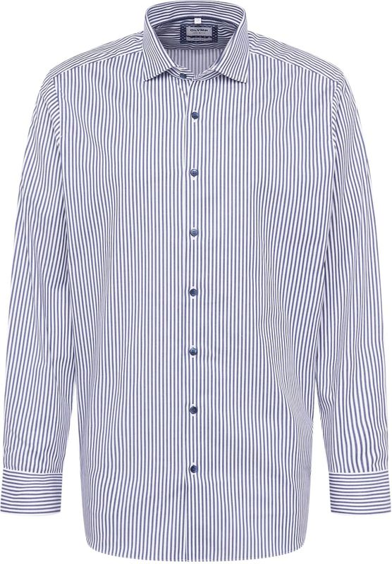OLYMP - Level Five - Overhemd - Marineblauw - Keperstof - Body Fit