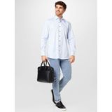 OLYMP - Level 5 - Body Fit Overhemd - Bleu Gestreept - Twill