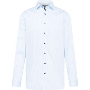 OLYMP - Level 5 - Body Fit Overhemd - Bleu Gestreept - Twill