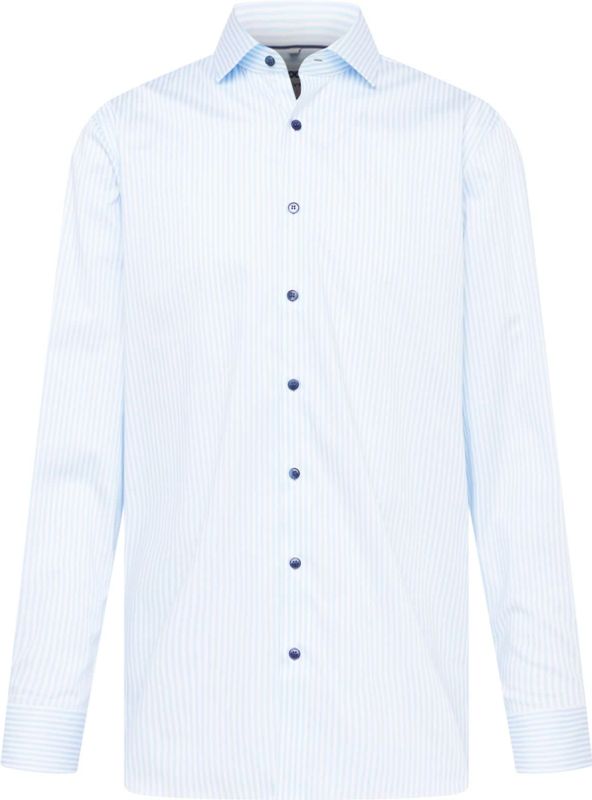 OLYMP - Level 5 - Body Fit Overhemd - Bleu Gestreept - Twill