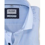 OLYMP - Level 5 Body Fit - Overhemd - Bleu Gestreept - Katoen/Elastolefine