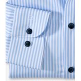 OLYMP - Level 5 Body Fit - Overhemd - Bleu Gestreept - Katoen/Elastolefine