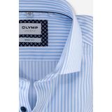 OLYMP - Level 5 Body Fit - Overhemd - Bleu Gestreept - Katoen/Elastolefine