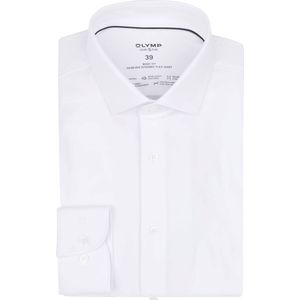 OLYMP 24/7 Level 5 Body Fit Overhemd - Wit - Twill - Strijkvriendelijk