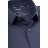 OLYMP 24/7 Level 5 Body Fit Overhemd - Marine Blauw - Twill - Strijkvriendelijk