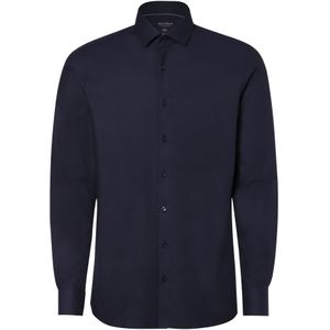 OLYMP 24/7 Level 5 Body Fit Overhemd - Marine Blauw - Twill - Strijkvriendelijk