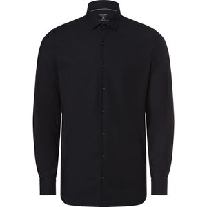 OLYMP 24/7 Level 5 Body Fit Overhemd - Twill - Zwart - Strijkvriendelijk