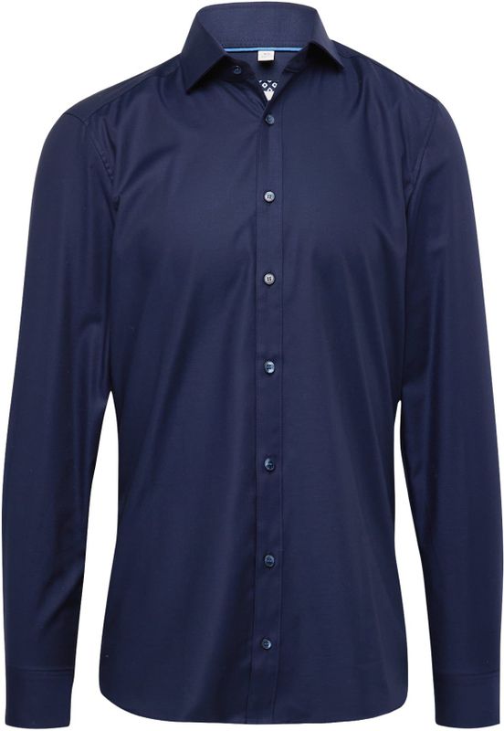 OLYMP Level 5 body fit overhemd - twill - nachtblauw - Strijkvriendelijk - Boordmaat: 44