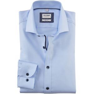 OLYMP - Heren Overhemd - Lichtblauw - Twill - Body Fit