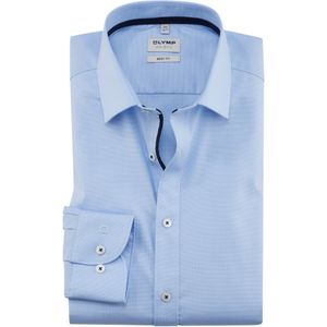 OLYMP Level 5 Body Fit Overhemd - Lichtblauw - Katoen/Elastolefin - Strijkvriendelijk