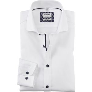 OLYMP Level 5 Overhemd - Wit - Twill - Strijkvriendelijk
