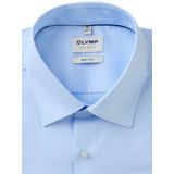 OLYMP - Blauw Effen Overhemd - Katoen - Kent Kraag - Lange Mouwen