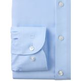 OLYMP - Blauw Effen Overhemd - Katoen - Kent Kraag - Lange Mouwen