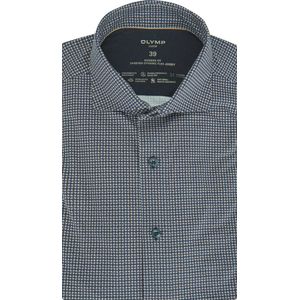 OLYMP Luxor 24/Seven Modern Fit Jersey shirt blauw/bruin, Motief