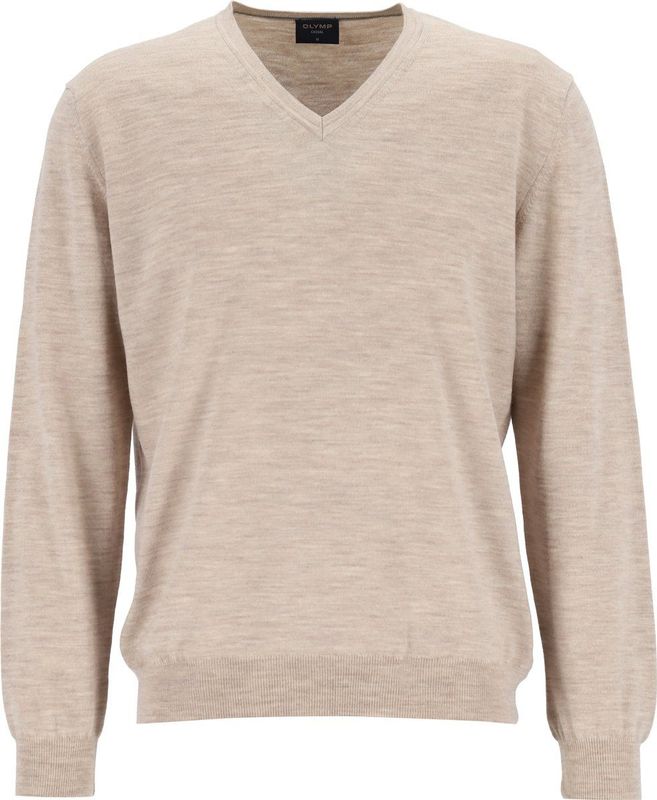 Olymp Casual Trui Wol Beige - Heren - Pullovers