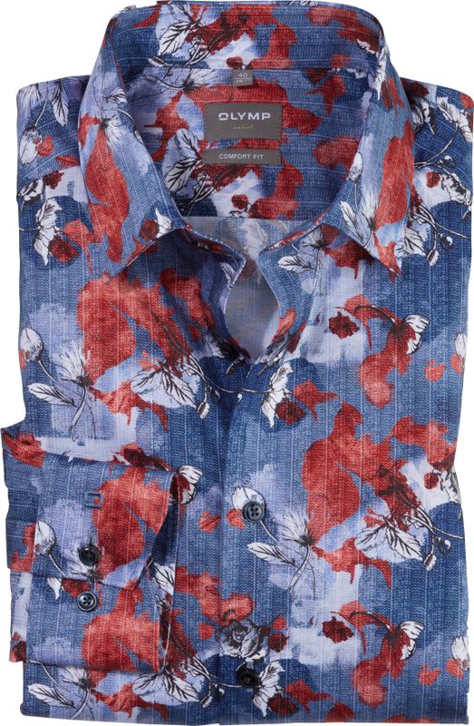 OLYMP - Luxor - Overhemd - Rood - Comfort Fit - Popeline
