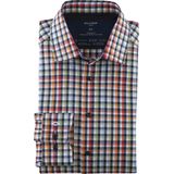 OLYMP - Luxor - Rood Geruit Overhemd - Modern Fit - Dynamic Flex