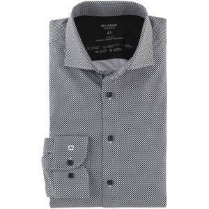 OLYMP Level Five Overhemd Cirkels Zwart - Maat 37 - Heren - Overhemden Casual