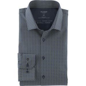 OLYMP 24/7 No. 6 Six super slim fit overhemd, Dynamic Flex, limoen dessin