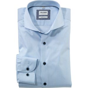 OLYMP Level 5 body fit overhemd, popeline, bleu gestreept