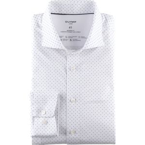 OLYMP - Luxor 24/7 - Overhemd - Wit - Modern Fit - Tricot