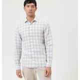 OLYMP Level Five Smart Casual Linnen Overhemd blauw, Ruit