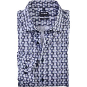 OLYMP Luxor modern fit overhemd, popeline, natuur dessin