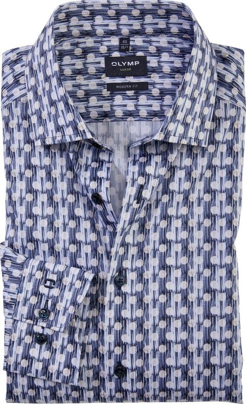 OLYMP Luxor modern fit overhemd, popeline, natuur dessin