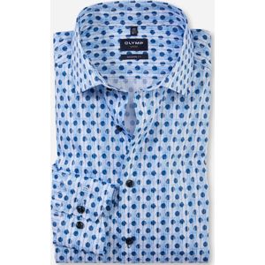 OLYMP Luxor modern fit overhemd, popeline, bleu dessin