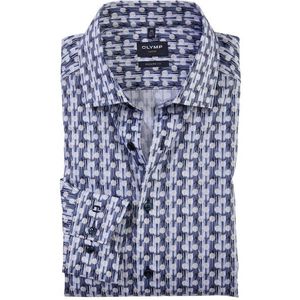 OLYMP Luxor modern fit overhemd - popeline - natuur dessin - Strijkvrij - Boordmaat: 47