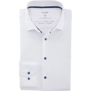 OLYMP 24/7 Level 5 body fit overhemd, twill, wit (contrast)