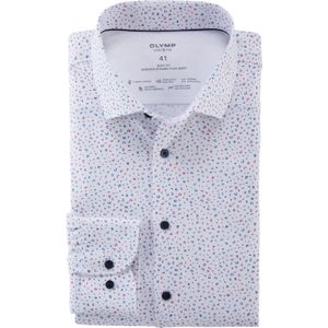 OLYMP 24/7 Level 5 body fit overhemd, popeline, fuchsia dessin