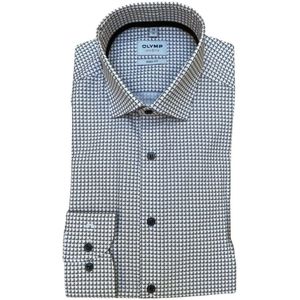 OLYMP Level 5 body fit overhemd, twill, natuur dessin