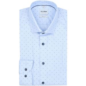 OLYMP Level 5 body fit overhemd, popeline, bleu dessin