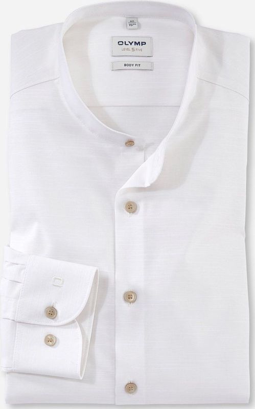 OLYMP - Level 5 - Overhemd - Lichtbeige - Strijkvriendelijk - Body Fit