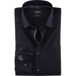 OLYMP - No. 6 - Overhemd - Zwart - Super Slim Fit - Popeline