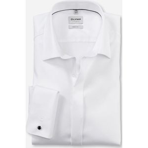 OLYMP - Heren Overhemd - Wit - Twill - Lange Mouwen