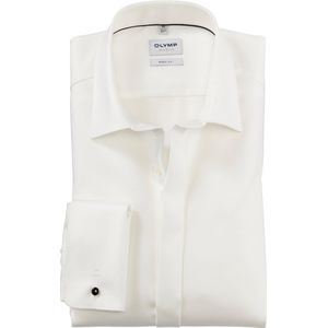OLYMP - Overhemd - Lichtbeige - Twill - Lange Mouwen - Dubbele Manchet