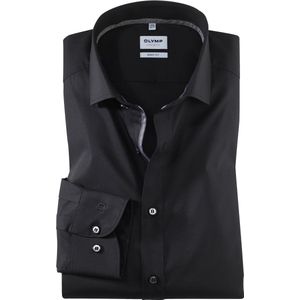 OLYMP Level 5 - Overhemd - Zwart - Popeline