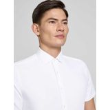 OLYMP - Overhemd - Wit - Korte Mouwen - Twill - Body Fit