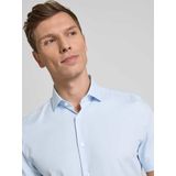 OLYMP - Overhemd - Lichtblauw - Twill - Korte Mouwen - Body Fit