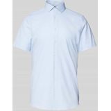 OLYMP - Overhemd - Lichtblauw - Twill - Korte Mouwen - Body Fit