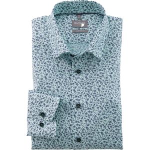 OLYMP Luxor comfort fit overhemd, popeline, lichtgroen dessin