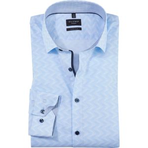 OLYMP No. 6 Six super slim fit overhemd, twill, bleu dessin