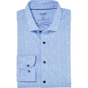 OLYMP - 24/7 Level 5 - Overhemd - Koningsblauw - Tricot - Strijkvriendelijk