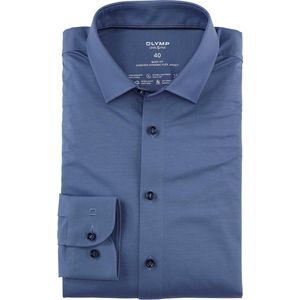 OLYMP - 24/7 Level 5 Body Fit Overhemd - Blauw - Tricot - Strijkvriendelijk