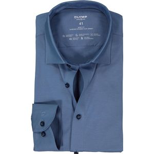 OLYMP - 24/7 Level 5 - Overhemd - Blauw - Strijkvriendelijk - Boordmaat: 42