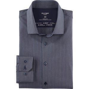 OLYMP - No. 6 - Overhemd - Marineblauw - Super Slim Fit, Popeline, Climate Control